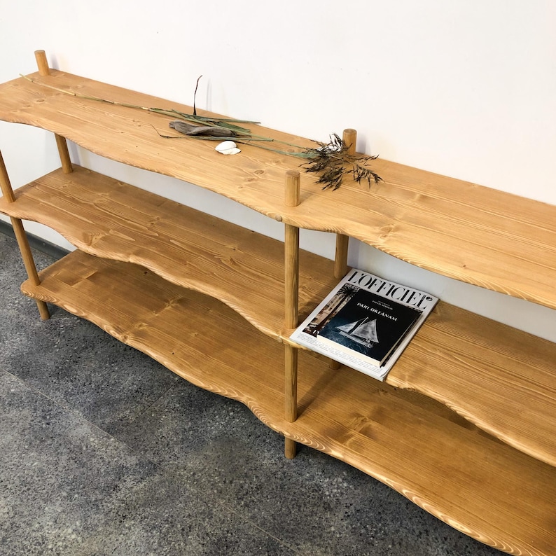 wavy shelf room divider handmade bookshelf