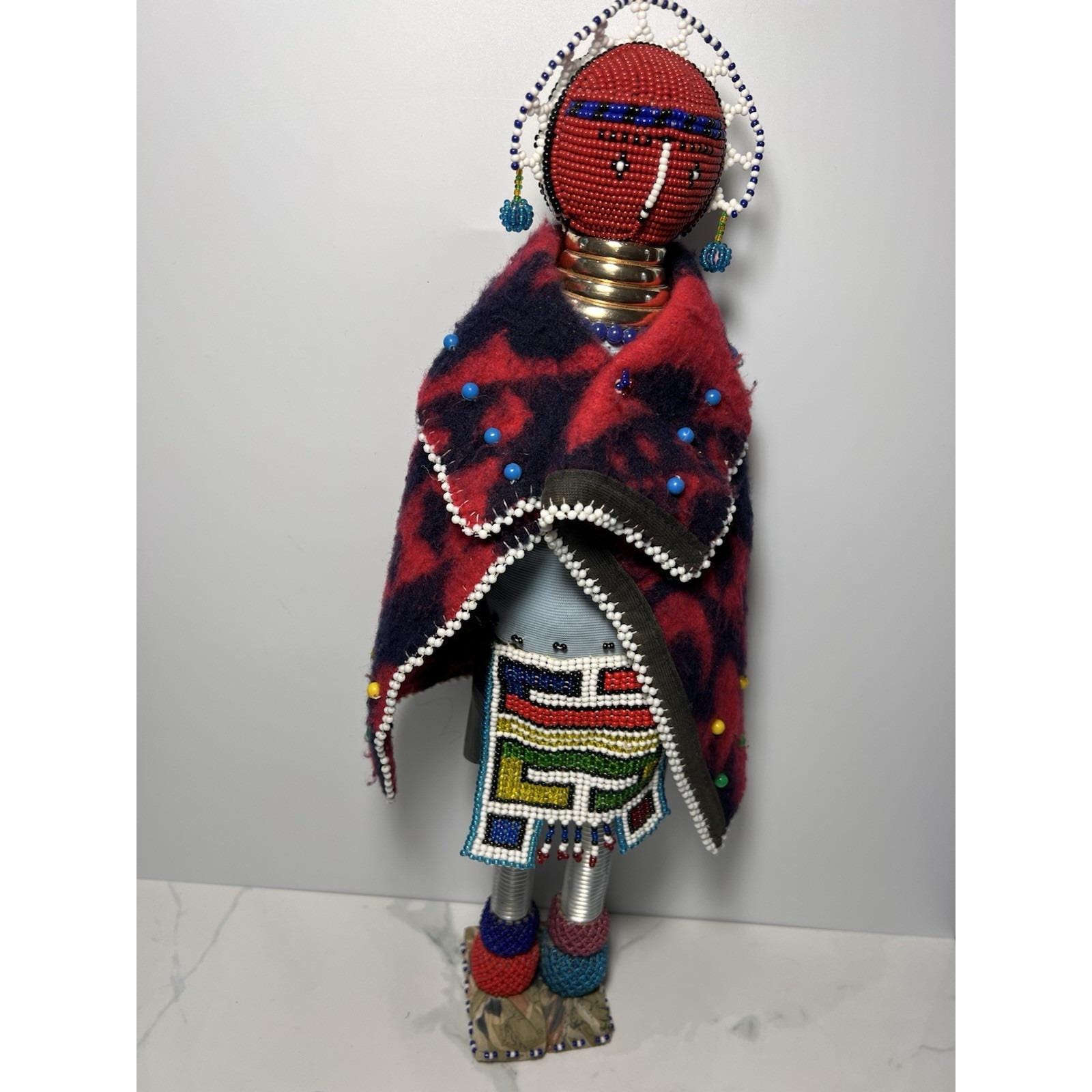 アフリカ　ンデベレ人形　ビーズ細工人形　魔除け　エスニック VTG ビーズの豊穣人形 ンデベレ族 アフリカの儀式人形 民芸品 - Etsy 日本