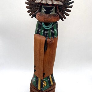 Crow Mother Navajo Kachina Carved From Cotton Wood Signed Susie Lomatsun Hopi