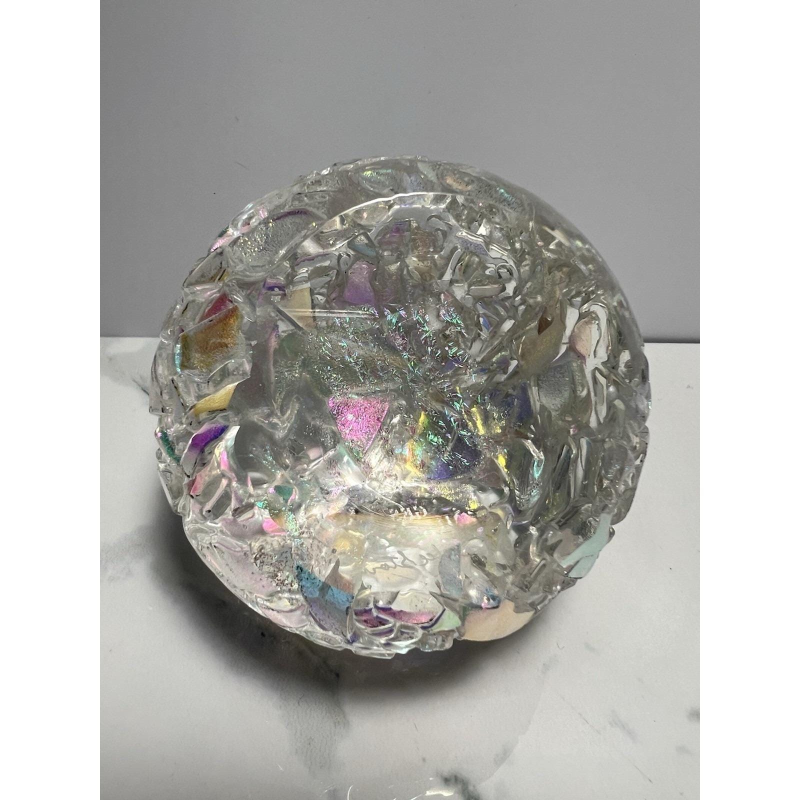 Glass Eye Studio White Rainbow Ice Storm Paperweight Art Glass - Etsy
