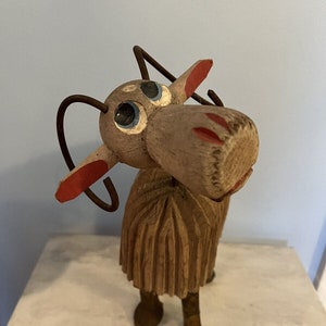 Goat Sculpture Wood And Railroad Stakes