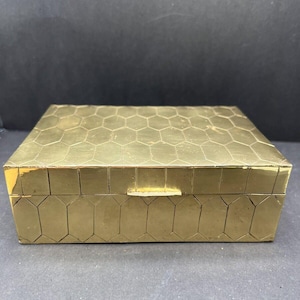 Solid Brass Cigarette Trinket Box Hollywood Regency