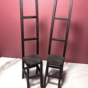 Vintage Pair Of Black Cast Iron Chairs Art Sculptures