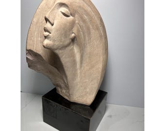 VTG Female Bust Sculpture by David Fisher Stargazer Art Deco