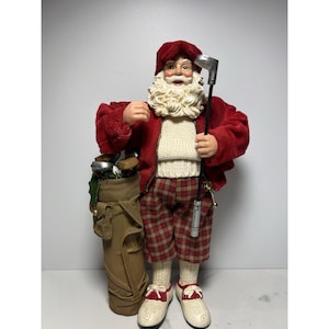 VTG Golfing Santa Figurine Clothtique Possible Dreams