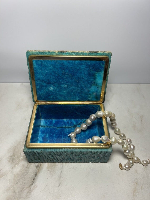 Vintage Heart-Shaped Genuine Alabaster Jewelry Or Trinket