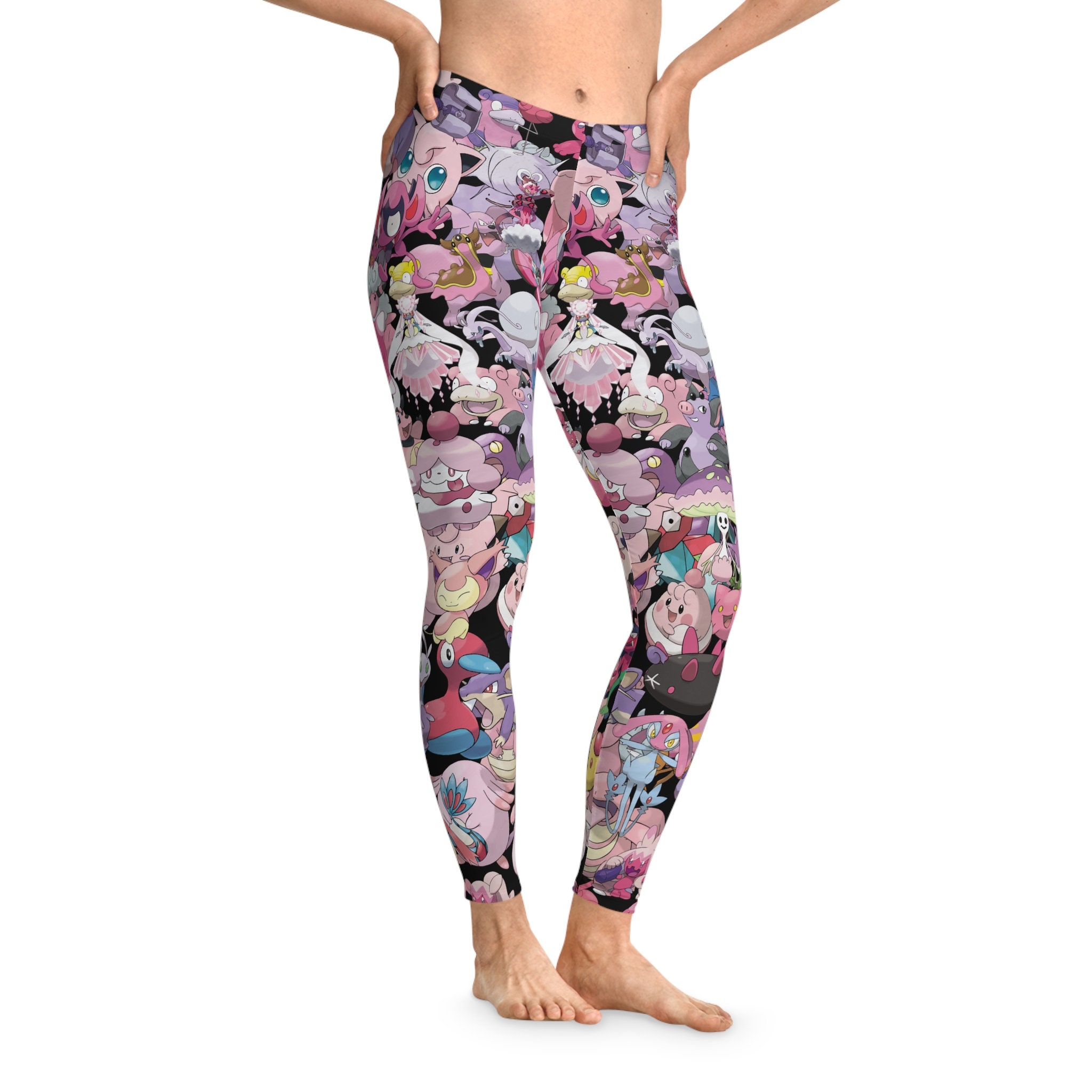 Pink Pokemon Leggings Gym inspired Workout Pants Pokemon Go Leggings Cute Active Wear Etsy