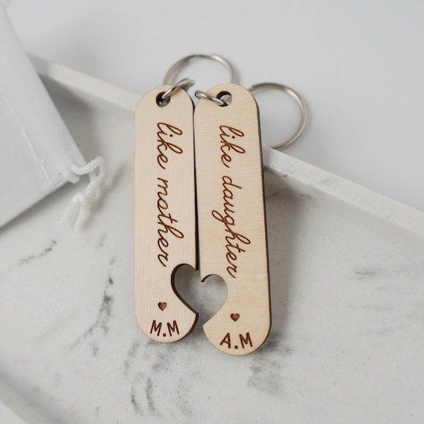 Like Mother Like Daughter Wooden Keyring Custom Keychain Gift Mothers Day Gift For Mother Daughter Keychain Unique Daughter Gift Mothers Day