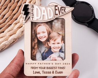 Personalised Fathers Day Gift Magnetic Photo Frame Fridge Magnet For Dad Gift For Grandad Biggest Fan Present Best Dad Ever Dad Photo Gift