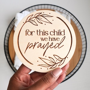 Baby Birth Announcement Sign For This Child We Have Prayed Sign Baby Arrival Sign Christening Gift Baby Announcement Plaque New-born Sign