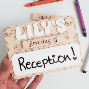 Personalised First Day Of School Sign Back To School Kids Photo Prop Last Day Of School Board First Day Of Nursery Sign Starting Reception