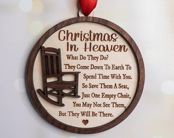 Christmas In Heaven Ornament Memorial Christmas Ornament Empty Chair Christmas Remembrance Ornament Sympathy Gift In Memory Of Ornament Gift