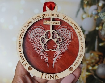 Benutzerdefinierte Pet Verlust Geschenk Weihnachten Trauer Geschenk Trauer Beileid Geschenk Ornament Tier Engel Flügel Benutzerdefinierte Hundemalen Erinnerung Geschenk Katze Verlust Ornament