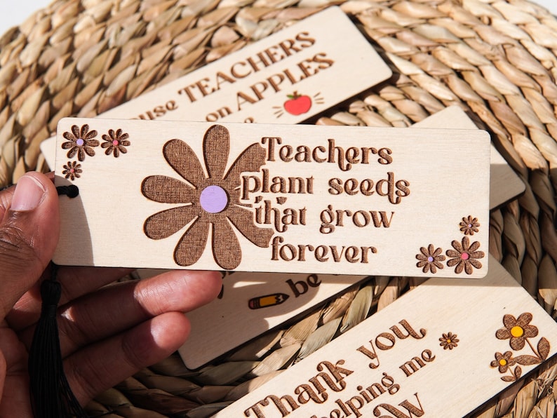 Teacher Appreciation Gift Bookmark Gift For Reader Teacher Gifts End of Year Gift For Teaching Assistant Leaving Gift Teacher Retirement Plant Seeds