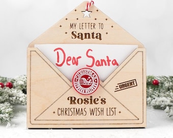 Personalised Santa Letter Envelope To Santa Christmas Wishlist Ornament Custom Christmas Letter To Santa For Children Wooden Christmas Decor