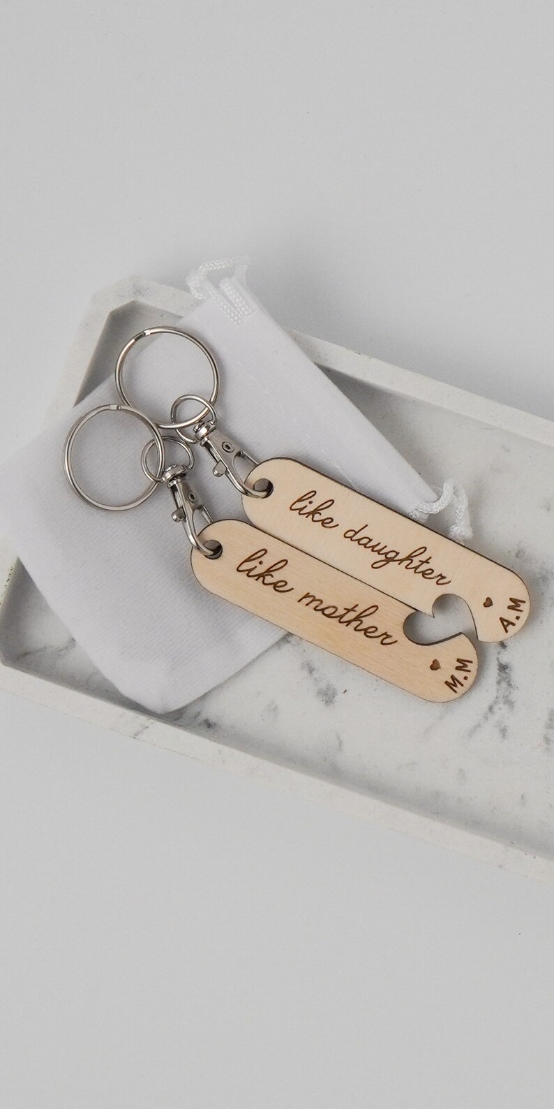 Like Mother Like Daughter Wooden Keyring Custom Keychain Gift Mothers Day Gift For Mother Daughter Keychain Unique Daughter Gift Mothers Day image 5