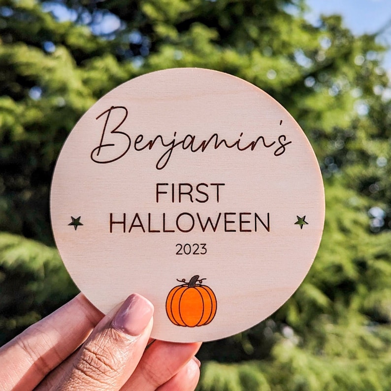 Personalised My First Halloween Baby Name Sign