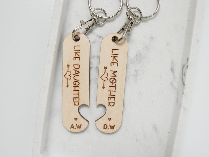 Like Mother Like Daughter Wooden Keyring Custom Keychain Gift Mothers Day Gift For Mother Daughter Keychain Unique Daughter Gift Mothers Day image 9