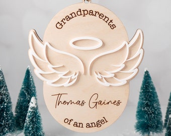 Personalised Bereavement Gift For Grandparents Memorial Remembrance Ornament In Loving Memory Sympathy Gift Infant Loss Ornament Angel Baby