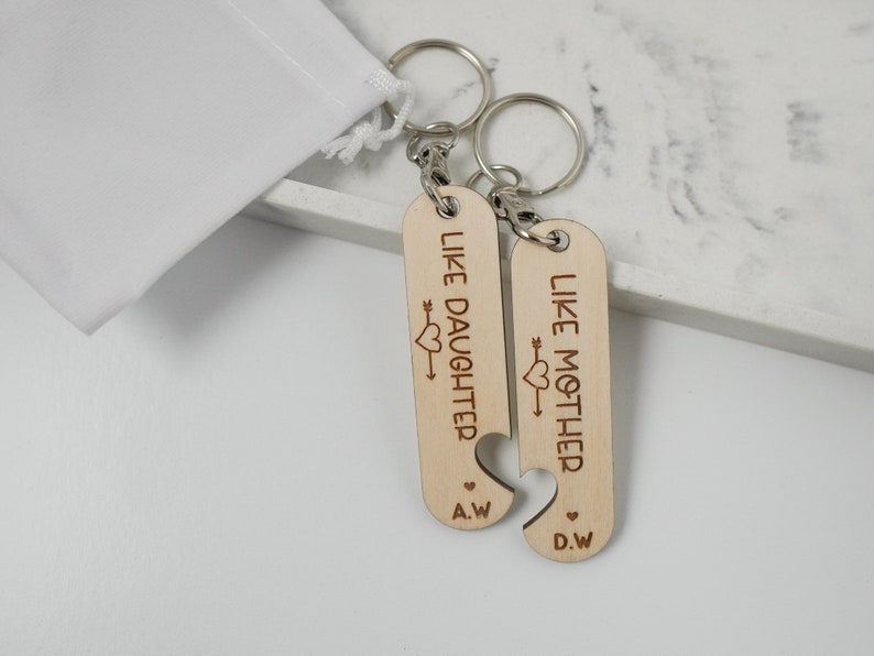 Like Mother Like Daughter Wooden Keyring Custom Keychain Gift Mothers Day Gift For Mother Daughter Keychain Unique Daughter Gift Mothers Day image 8