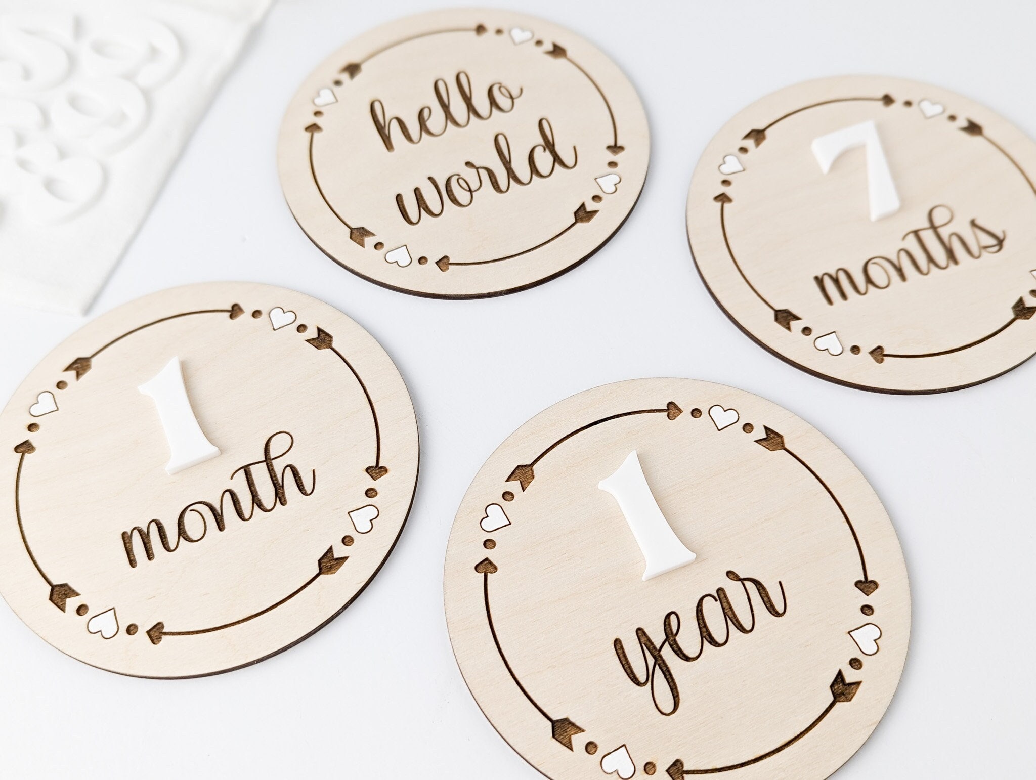 Baby Milestone Wooden Set Monthly Milestone Signs Baby Shower Gift New ...