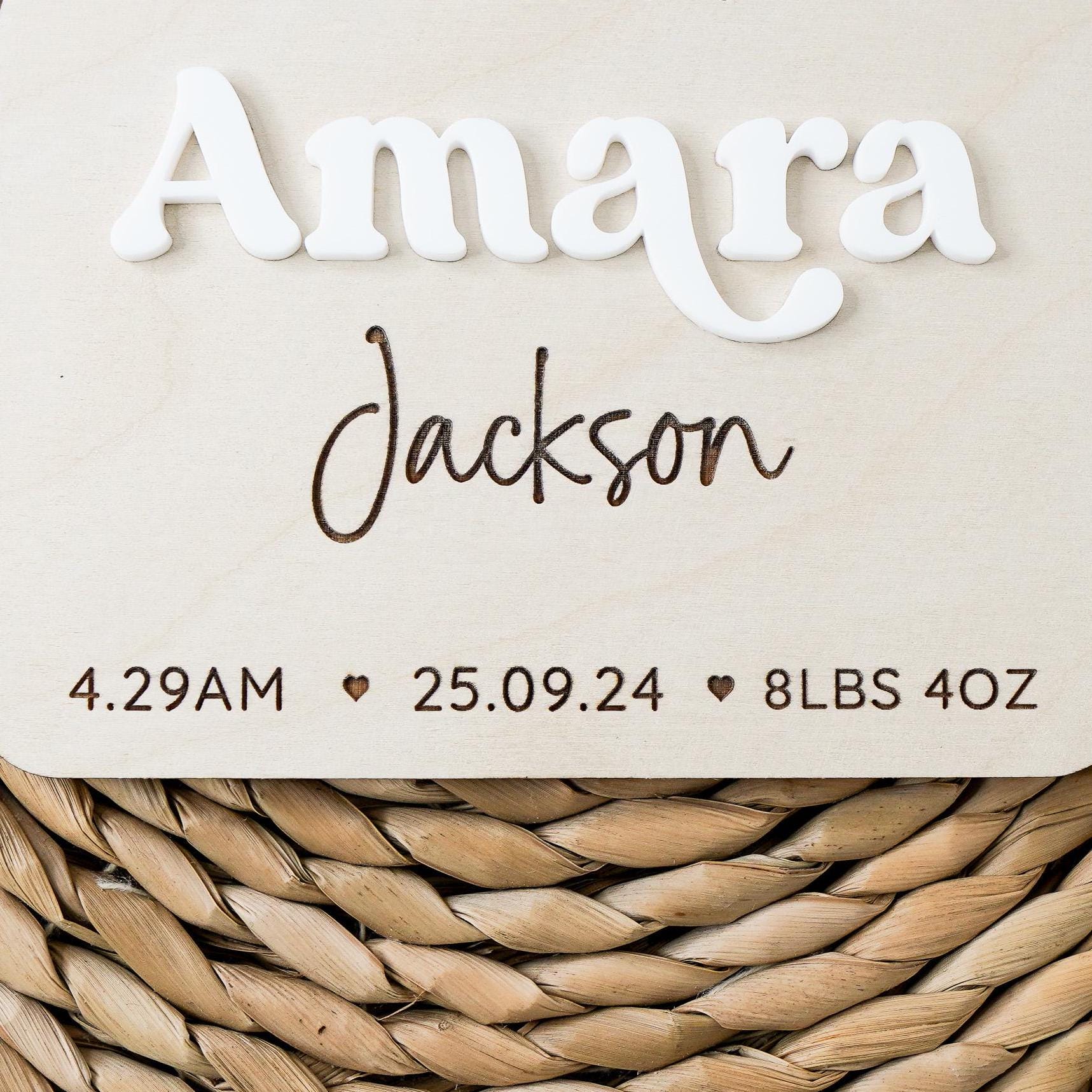 Personalised Baby Announcement Sign Hello My Name is Birth Stat Sign ...