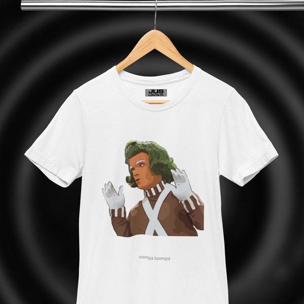 Oompa Loompa - Short Sleeved Unisex T-Shirt uniquely designed graphic from the Iconic Movie Charlie and the chocolate factory.