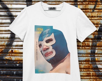 T-shirt unisex Lucha Libre Wrestler mascherata Blue Demon - T-shirt grafica Blue Demon famosa messicana Lucha libre Wrestler dal design unico.