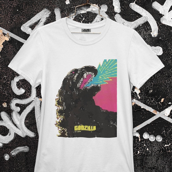 Black Godzilla graphic - Short-Sleeve Unisex T-Shirt, Japanese movie monster Gojira Iconic Movie Character tee, a perfect Godzilla Fan gift.