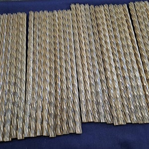Vintage lot of 50 pieces Twist golden rod glass 10&quot; long