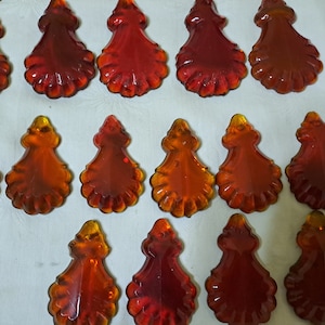 Vintage lot of rare bloody red color pendant prism chandelier drop up to 3" long 2 sizes