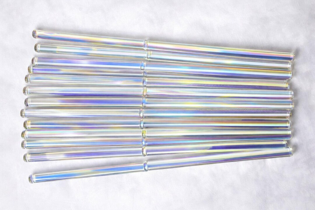 13pc Iridescent Glass Chandelier Rods – 11.5 Crystal Prisms, 8mm ...