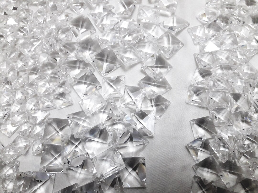 Pinhole Crystal Lot of Mix Sizes 4 Pinhole Square Crystal Glass for Chandelier and Lamp ...