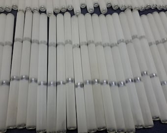 vintage lot of 150 frosted rod glass for lamp and chandelier parts 5.75&quot; long