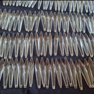 Vintage French Chandelier Prisms: 3" U-Drop Lamp Parts, Set of 100