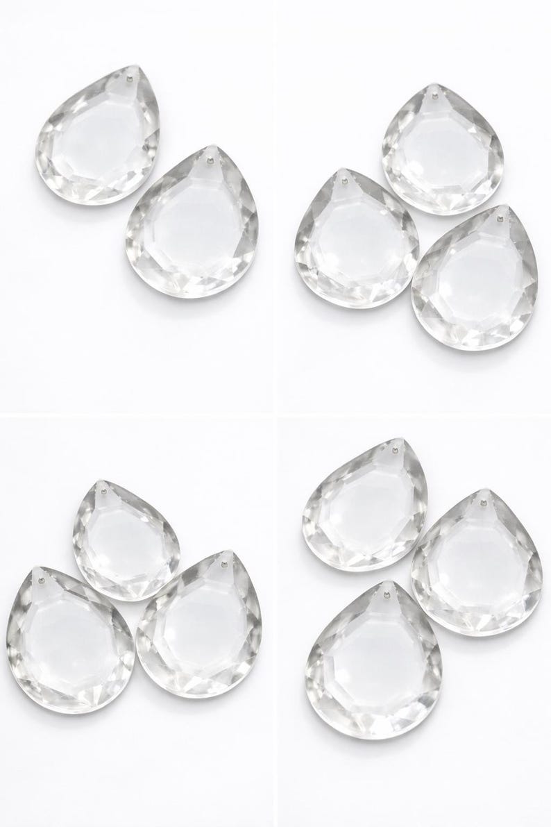 Antique Lead Crystal Chandelier Drops – 3 Inch Teardrop Prisms, Set of ...