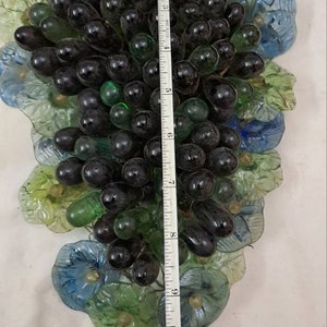 Antique larger grape cluster with flower glass