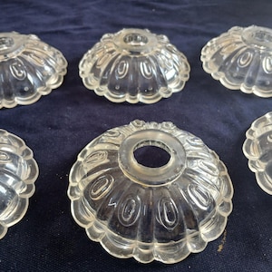 Vintage 6 pieces Antique bobeche glass 4" in diameter