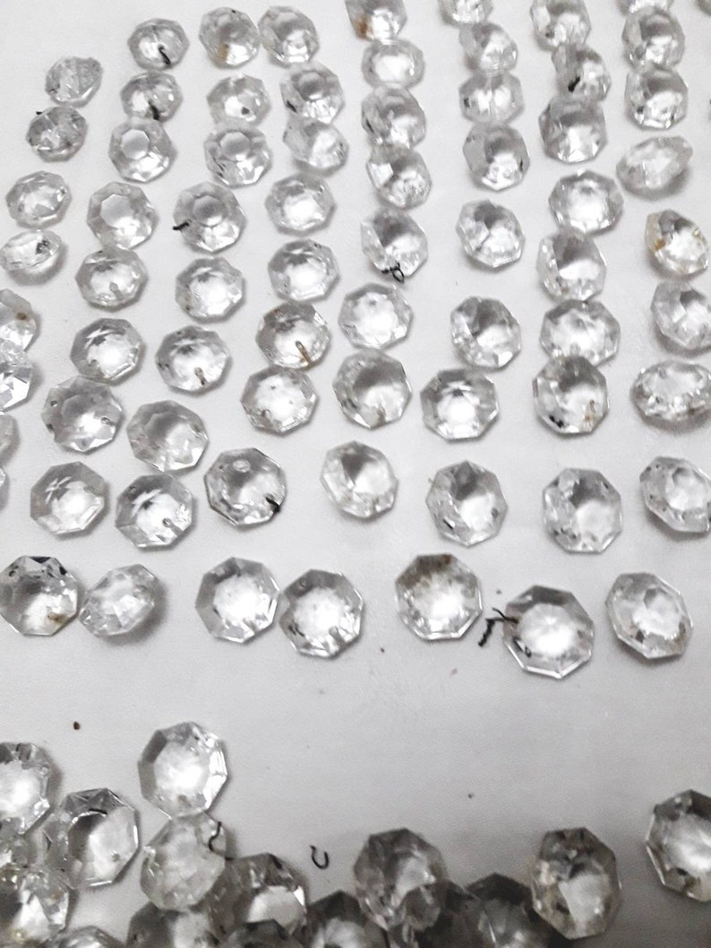 Pinhole Crystal Vintage 500pieces Czech Crystal Octagon 18mm 2 Pinhole for Candelier ...