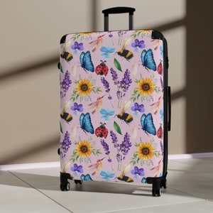 Spring Flower Suitcase,Lightweight,Expandable,Durable Polycarbonate Luggage with Spinner Wheels&Organizational Feature Set,Gift for Traveler