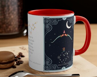 Schütze Sternzeichen Becher!Astrologische Zeichen,Horoskope Kaffee / Tee Tassen Farbe innen,Unikat Tasse,Spülmaschinenfest,Geschenkideen für Sie-Ihn-Geburtstag