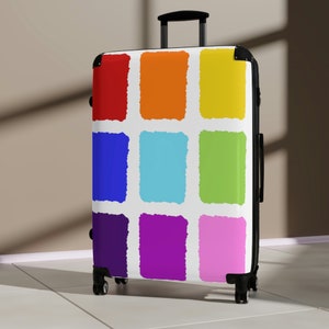 Colorful Paint Suitcase,Lightweight,Expandable,Durable Polycarbonate Luggage w Spinner Wheels&Organizational Feature Set,Gift for Travelers
