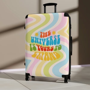 Psychedelic Meaningful Suitcase,Lightweight,Expandable,Durable Polycarbonate Luggage w Spinner Wheels&Gift for Traveler/The Universe is Your