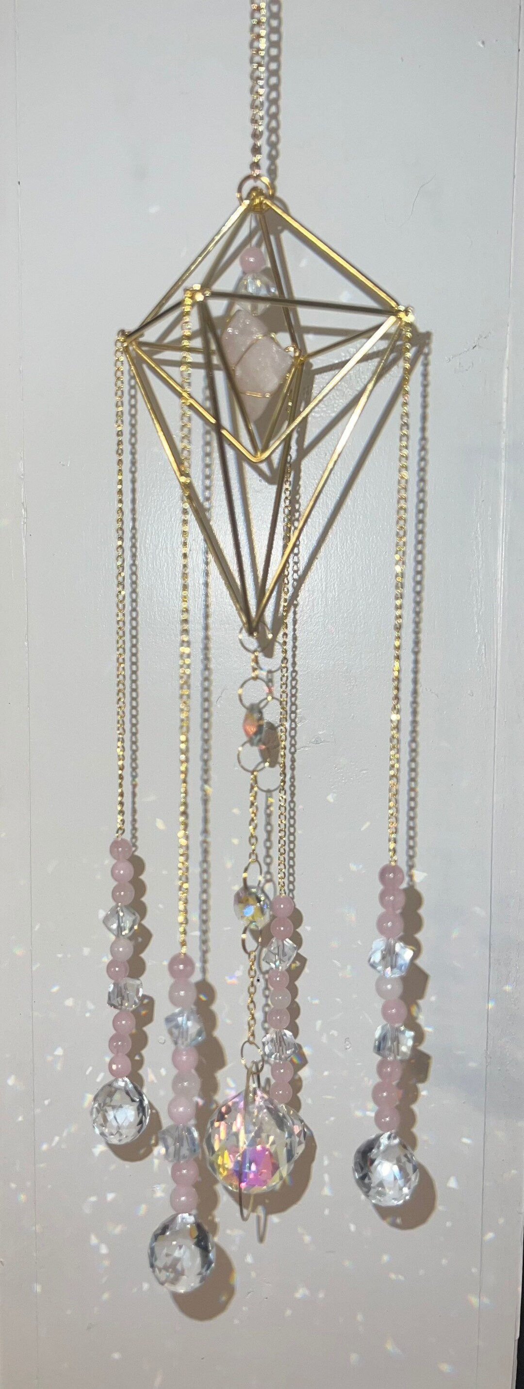 Rose Quartz Suncatcher Etsy