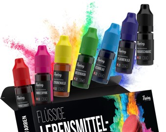 Food coloring liquid – Made in Switzerland – 7x 12 ml – free unicorn crumbles – food coloring – for all those who like baking and handicrafts
