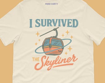 Disney Skyliner Shirt: Retro "I Survived" Graphic Tee