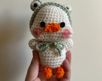 Duck in Frog Hat Crochet Pattern