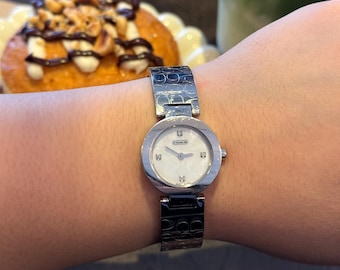Coach Women’s Watch Stainless Steel Silver Quartz Restored New Battery Vintage