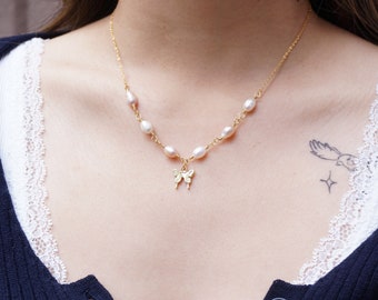 Strawberry Butterfly Charm Necklace