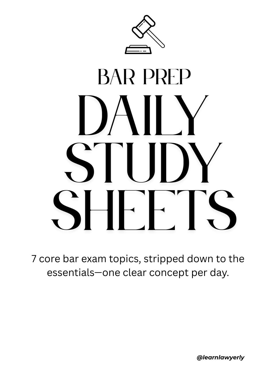 Bar Exam Essentials: 30 Daily Rule Sheets for Quick Review (PDF)